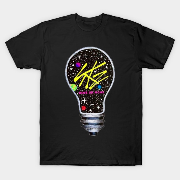 Stray Kids Galaxy Light Bulb T-Shirt by thevampywolf